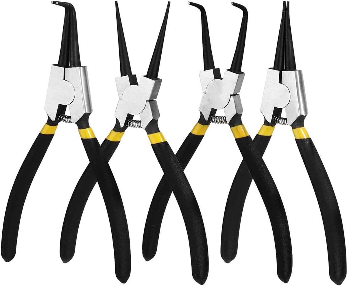 Borgringtangset - Zwart - 4-delig - Duurzaam en Comfortabel in Gebruik - Voor Professioneel en Hobbygebruik