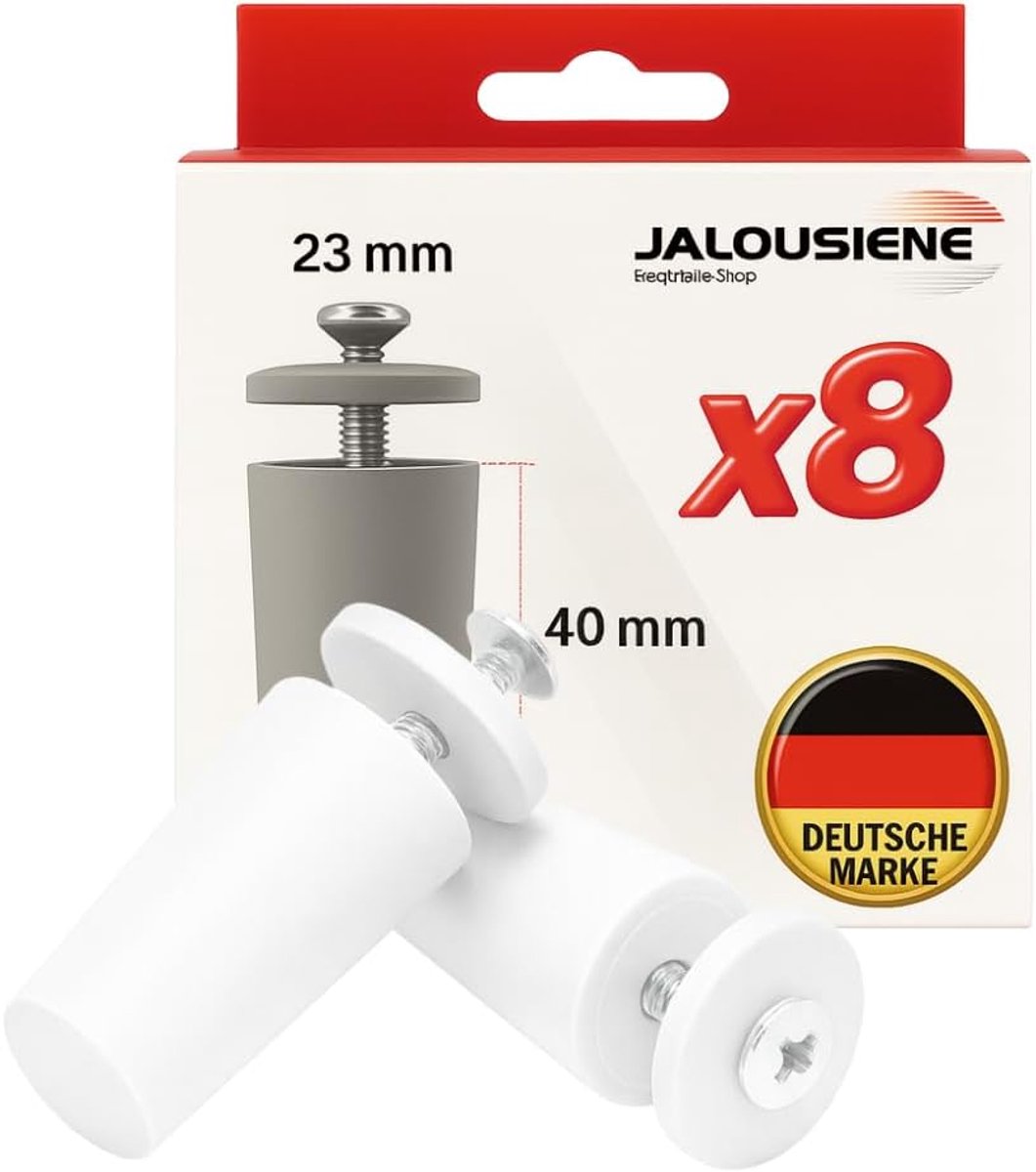 8 x Rolluikstopper, aanslagstopper, kleur grijs/bruin/wit/antraciet/zwart (wit gesloten) - ShopVlot