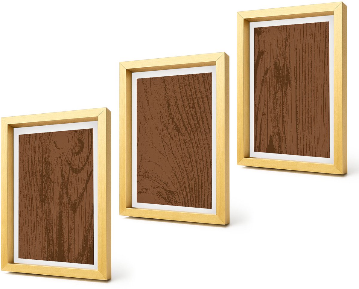 Coloray 4-Delige Schilderij Set - Houtpatroon, boomschorsstructuur, minimalisme - 20 x 30 cm - Muurdecoratie - Wanddecoratie - Slaapkamer - Decoratieve Schilderijen