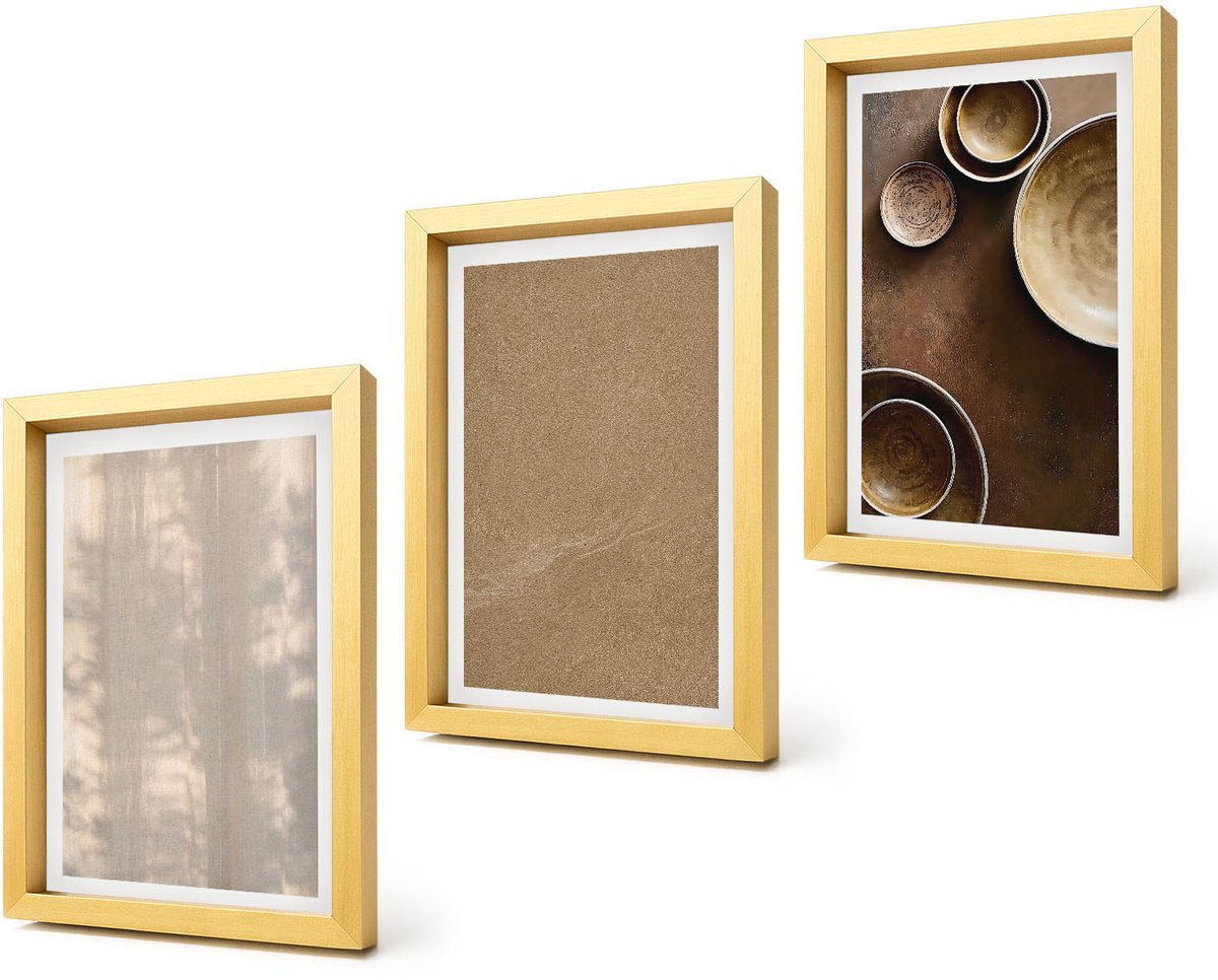 Coloray 4-Delige Schilderij Set - Structuren en texturen in een minimalistische stijl - 20 x 30 cm - Muurdecoratie - Wanddecoratie - Slaapkamer - Moderne Wanddecoratie