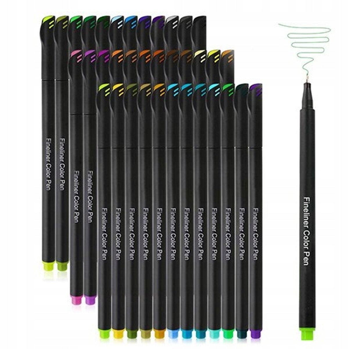 JPARR Fineliner Kleur Pen 0,4 mm - Set van 36 Kleuren
