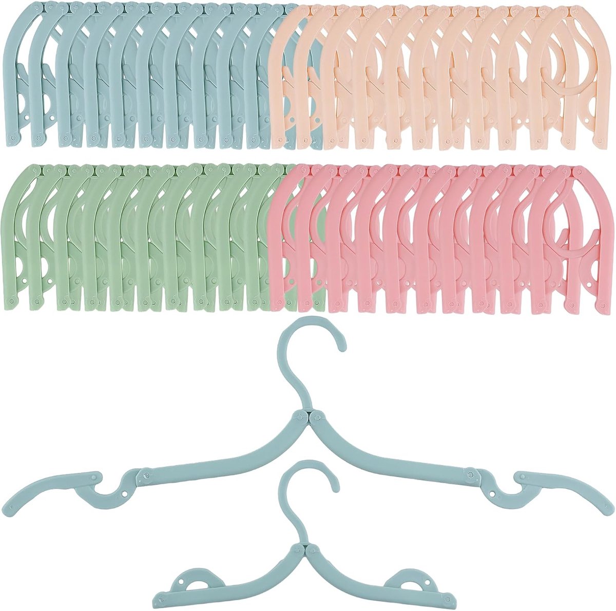 Opvouwbare kleerhangers, 40 stuks, draagbaar, opvouwbaar, in 4 kleuren, ruimtebesparend, voor thuis, hotel, camping - ShopVlot