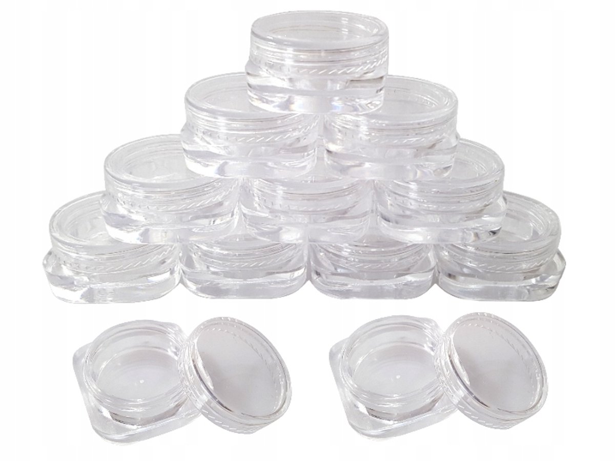 100x Transparante Potjes 4ml voor Nail Art & Brokaat - Afschroefbaar