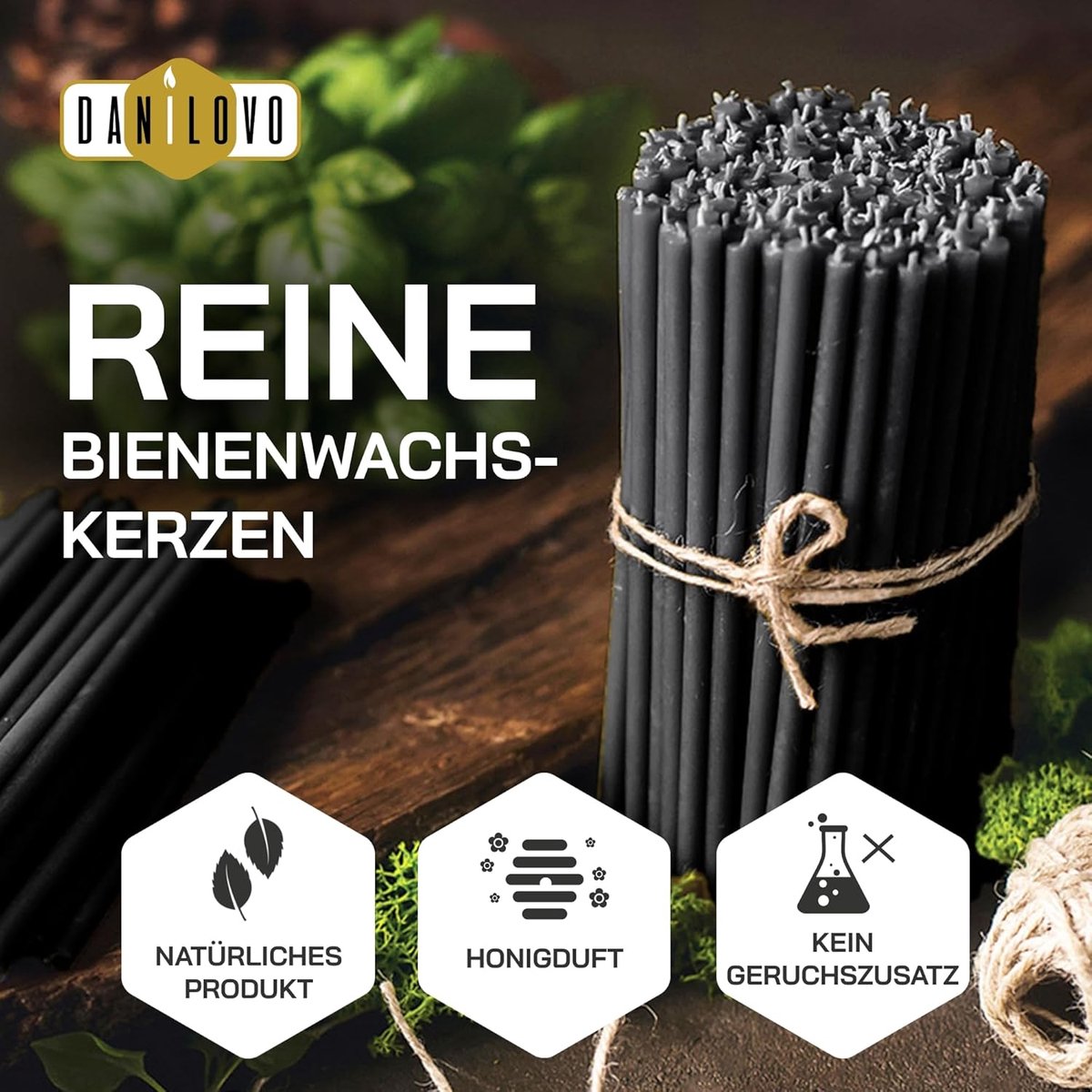 Danilovo Pure Beeswax Candles - No-Drip, Smoke-Less, Tall, Thin Taper Candles – Decorative Candles for Church Prayer - ShopVlot