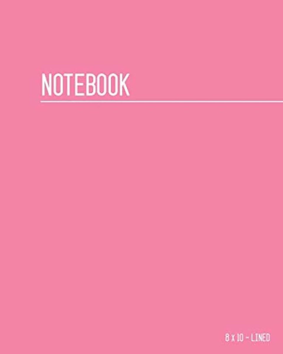 Notebook 8x10: Large Journal Notebook Pink with Date and Numbered Pages | Smart Plain Design