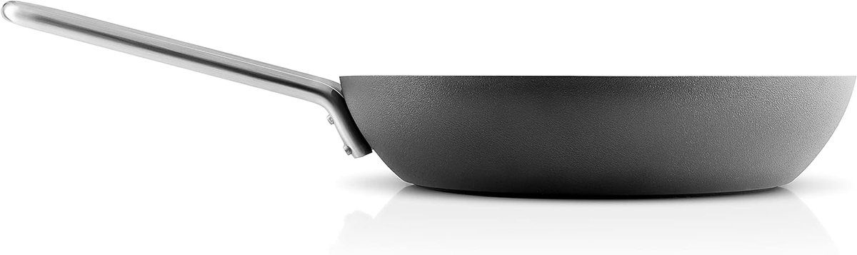 Professionele Koekenpan - Gegoten Aluminium Pan - Lekker Koken - Extra Dikke Bodem - 24 cm Diameter - Zwart