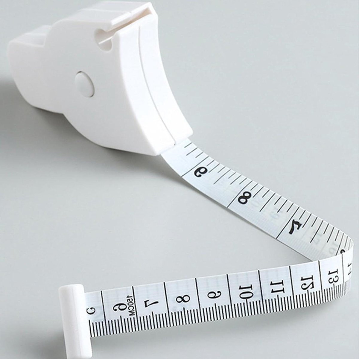 Lichaamsmeetlint Intrekbaar - Meetlint Taille - Fitness Meten - Automatische Telescoopfunctie - 150 cm - Wit