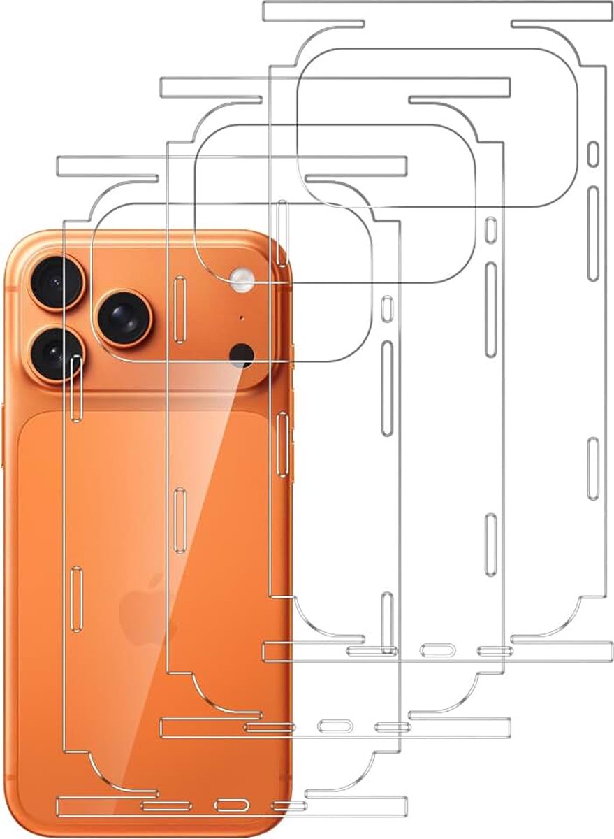 3 stuks achterbescherming, compatibel met iPhone 17 Pro Max, zachte TPU, hydrogel, krasbestendig, zonder luchtbellen, eenvoudig te installeren voor iPhone 17 Pro Max
