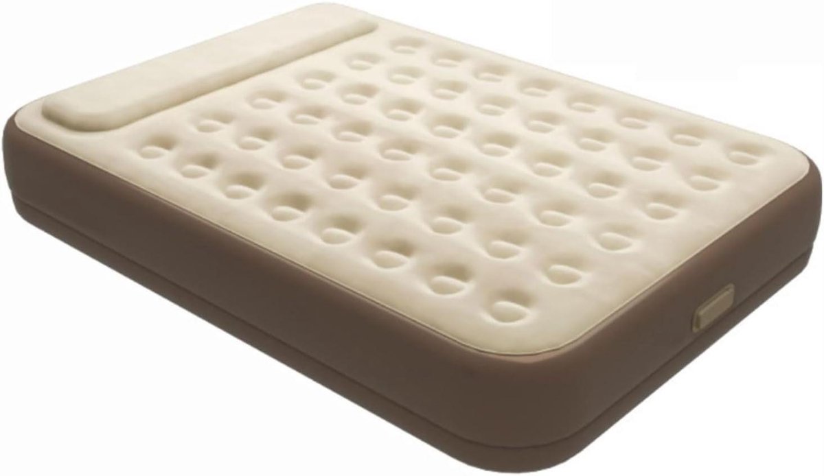 Opblaasbaar Bed - Luchtmatras Gastenbed - Logeren en Kamperen - Geïntegreerde Elektrische Pomp - Voor 3 Personen - Bruin