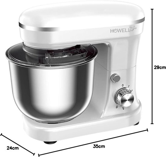 Kneading Machine - Keukenmachine Mixer - Zelf Bakken Thuis - Krachtige 1200 Watt Motor - 5 Liter Kom - Zwart — afbeelding 2