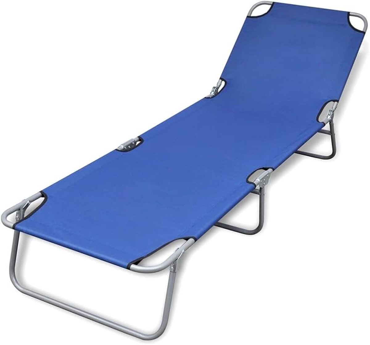 Ligstoel voor de tuin, van staal, gepoedercoat, blauw