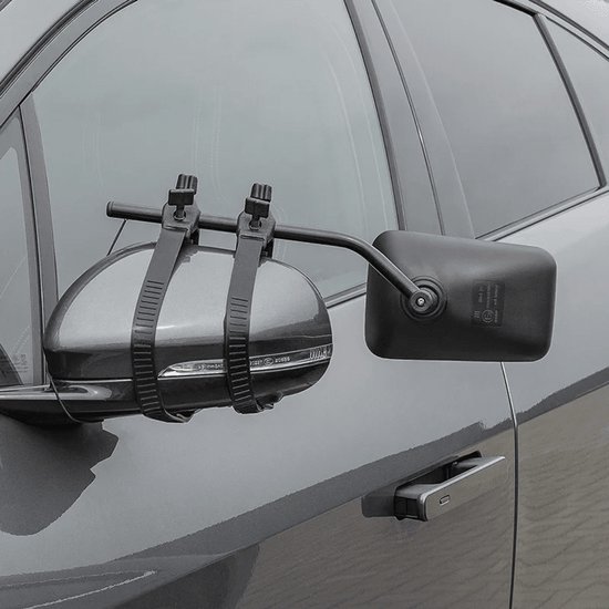 ProPlus Caravanspiegel - Opzetspiegel - Deluxe - Veilig - Eenvoudig en Snelle Montage - Geschikt voor grote autospiegels - Multi verstelbare bevestigingsarmen - Universeel voor Links en Rechts - Inclusief Opbergtas en Elastische Veiligheidskoord van ProPlus — afbeelding 2