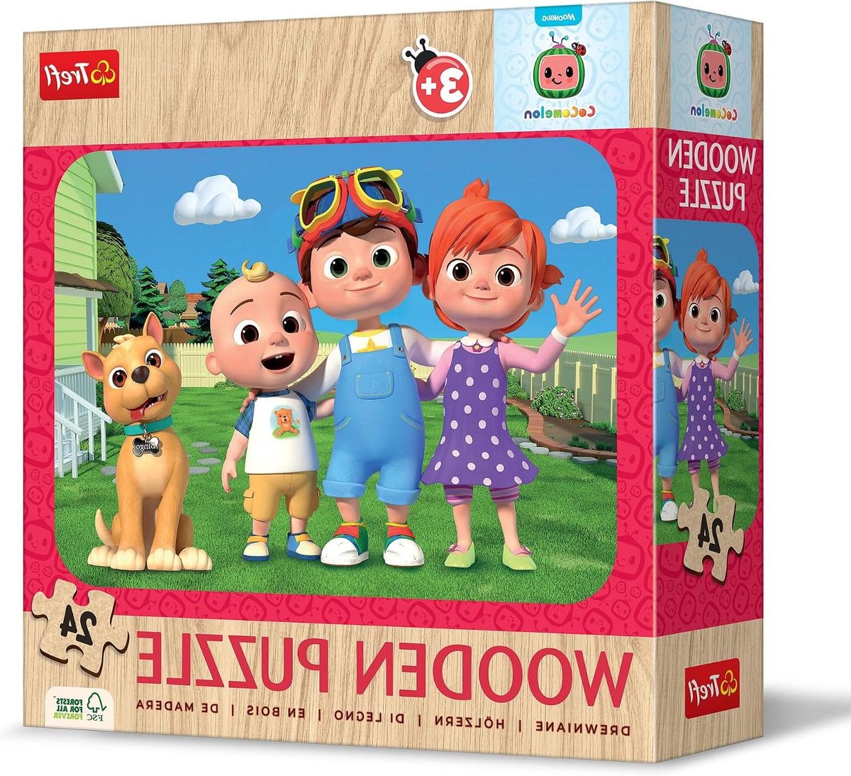 Houten Puzzel - Kinderpuzzel Puzzel - Leren en Spelen - Afgeronde randen - 24 stukjes - Multicolor