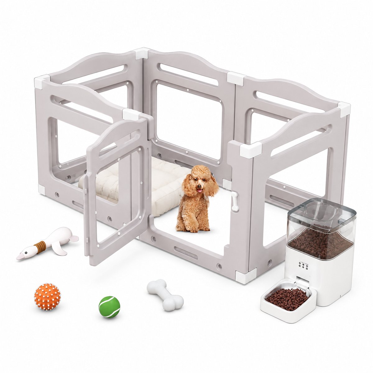 Seth Select Acryl Puppyren – Puppybox - Binnenren voor Kleine Honden en Katten met Deur – Dierenren - Opvouwbaar - Transparant