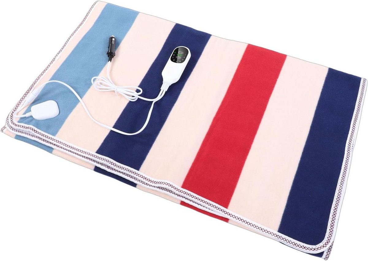 Verwarmde Autodeken - Elektrisch Plaid - Reizen in Winter - 9 Warmtestanden - 150x120 cm - Gestreept