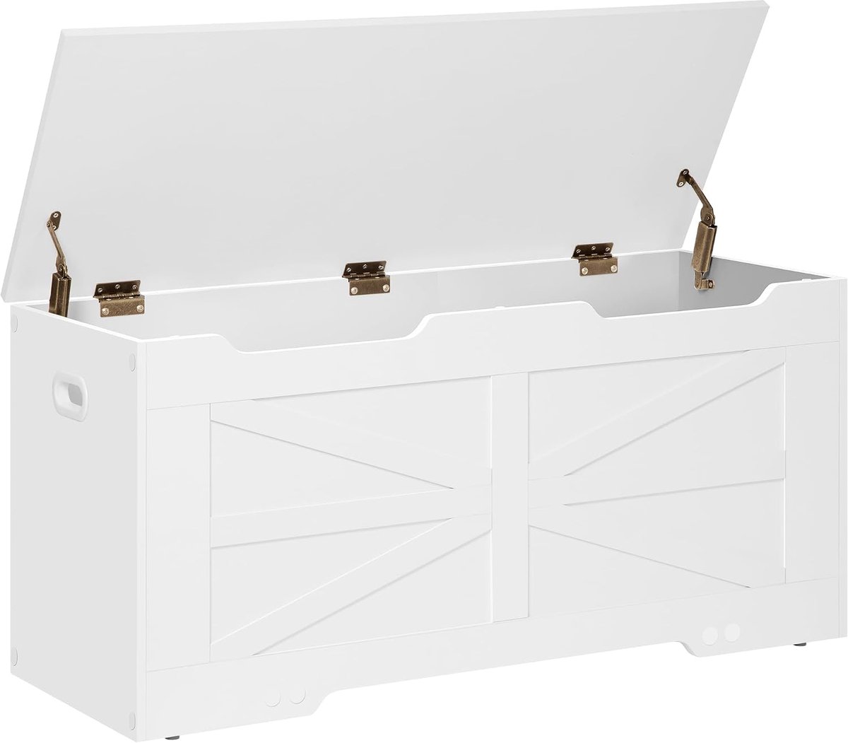 Hzuaneri Zitbank 100 cm, opbergdoos, opbergdoos voor binnen, 2 ritssluitingen, voor ingang, slaapkamer, woonkamer, wit