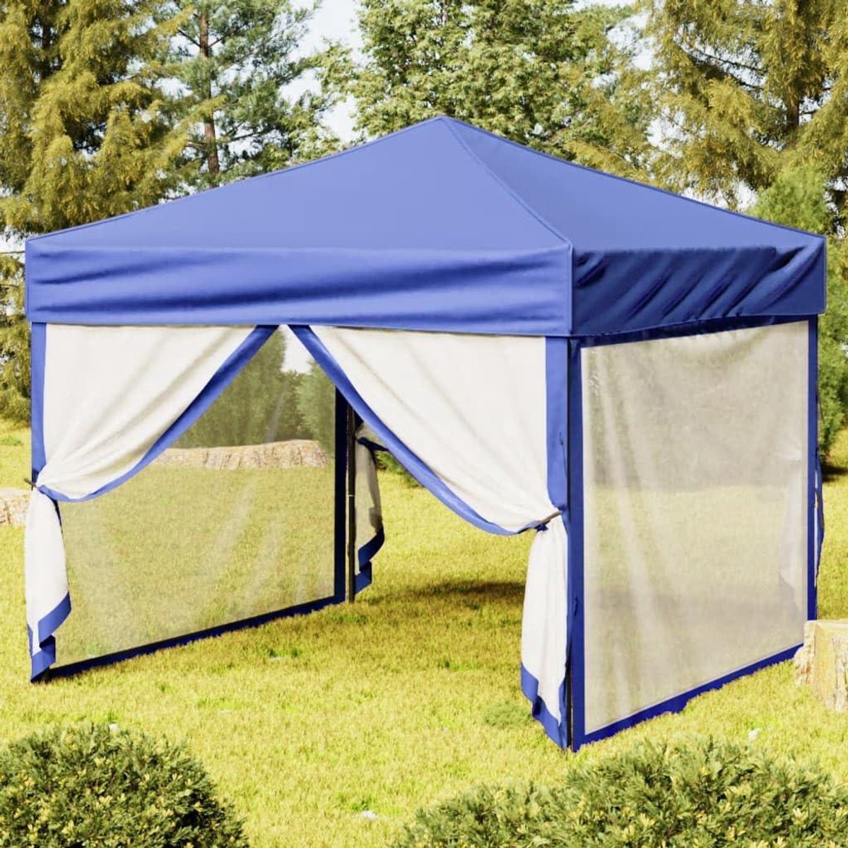 Opvouwbare Partytent - Feesttent Paviljoen - Buitenfeesten Organiseren - Waterdicht UV-bestendig - 3 x 3 Meter - Blauw