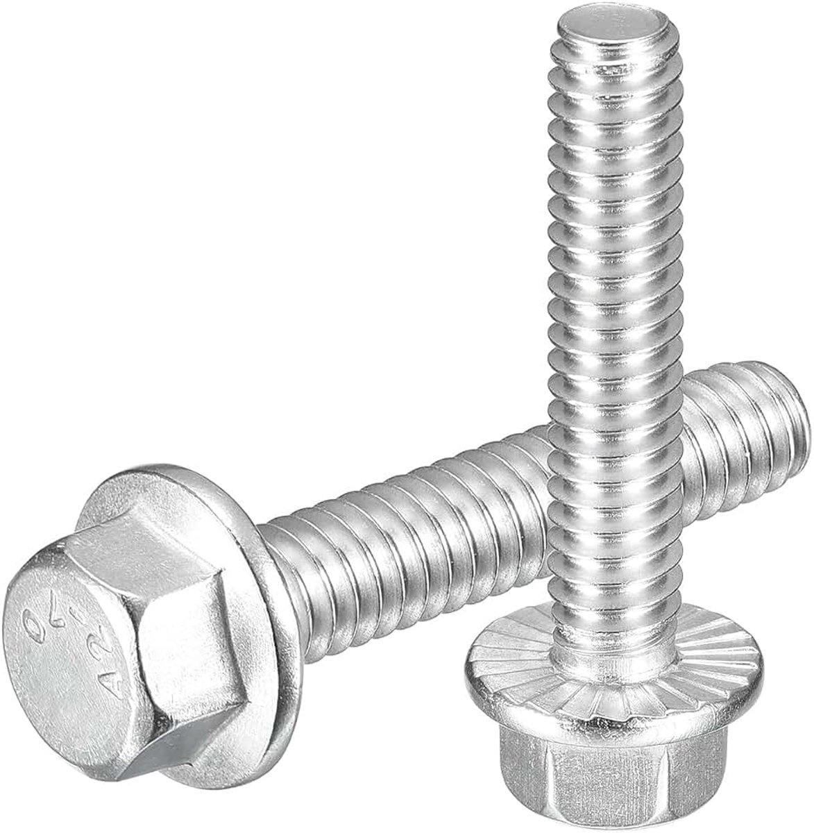 10 stuks 1/4-20 x 1-1/4" zeskantschroeven met flenskop, 304 roestvrij stalen zeskantschroeven, zeskantige aandrijfschroeven, 5,8 klasse voor machineindustrie, huishoudelijke apparaten