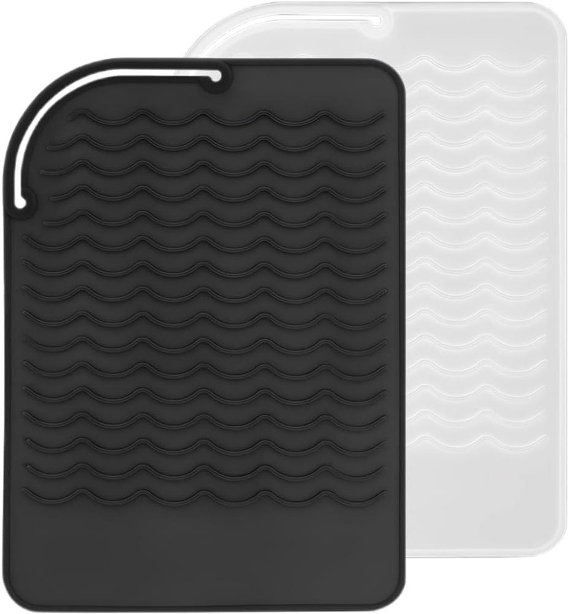 Hittebestendige Mat - Siliconen Stylingmat - Bescherming Werkblad - Antislip Golfontwerp - 15.8 x 21 cm - Grijs