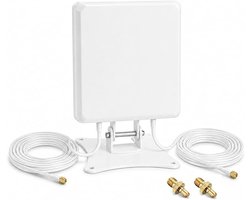 5G 4G LTE antenne MIMO richtantenne voor router, 7 dBi paneelantenne | 698-3800 MHz, 2 SMA-kabels, TS9-adapter, tafelstandaard en masthouder voor hotspot, gateway, kantoor, huis, camper