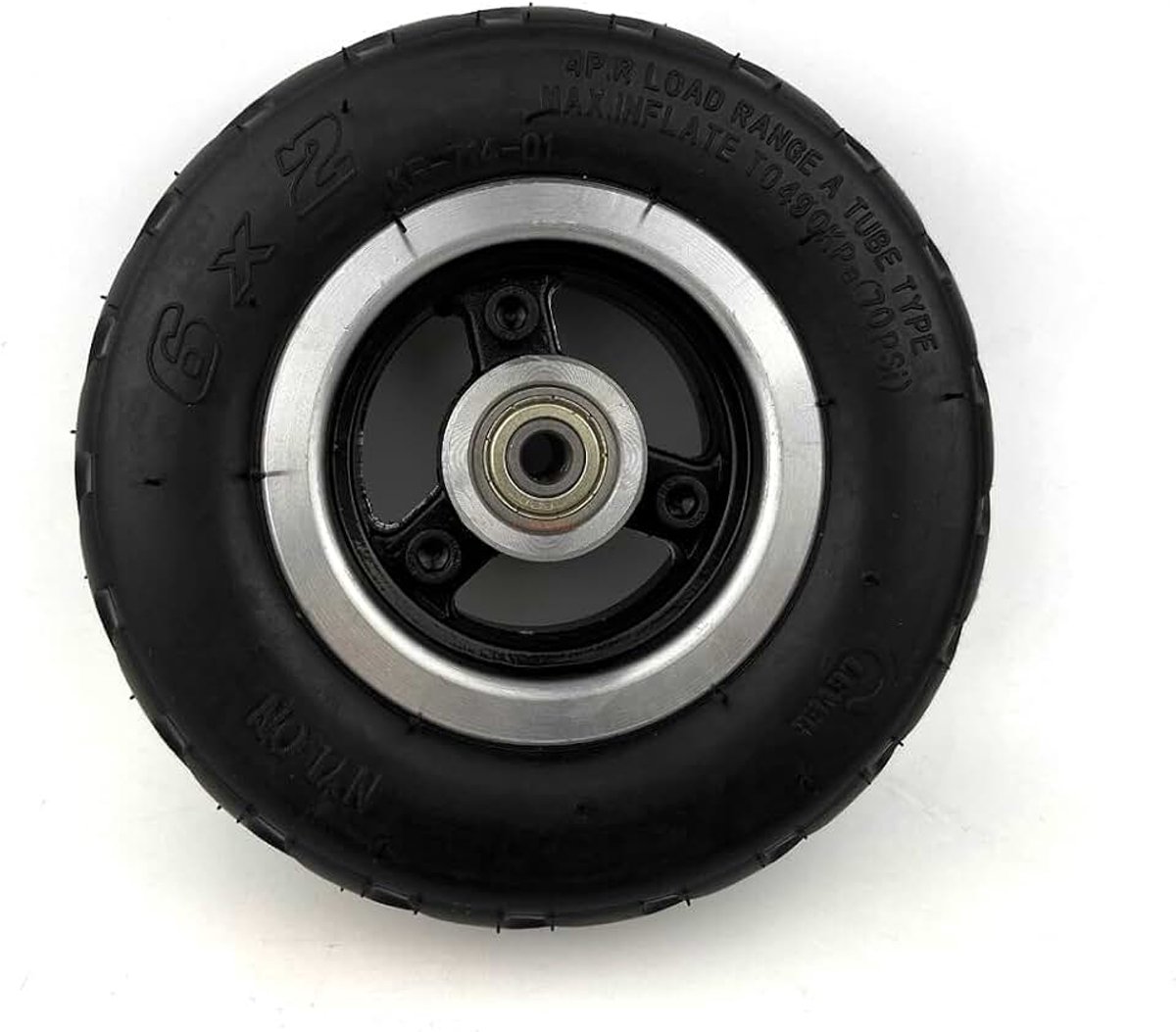 6 Inch Elektrische Scooter Wiel 6x2 Wiel Met Luchtband Of Massieve Band Metalen Hub Met 608 Lagers 8mm As Gat Trolley Kar Wiel (massief wiel)