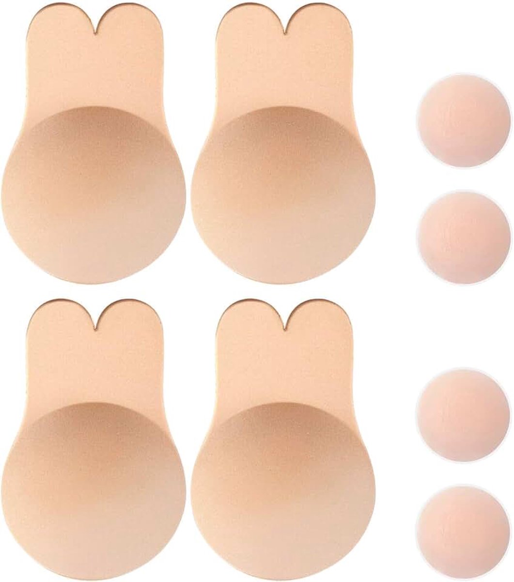 Push-up zelfklevende siliconen onzichtbare konijnenbeha herbruikbare liftende beha cups tepel cover