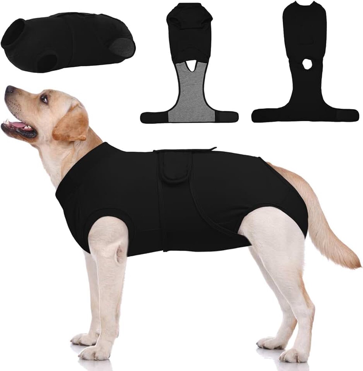 Hond Chirurgisch Herstelpak, Herstelpakken voor Honden Vrouwelijke Spay en Mannelijke Neuter voor Post-Operatieve Zorg, Zacht Hond Onesie Chirurgisch Kegel Alternatief Voorkomen Likken, Zwart