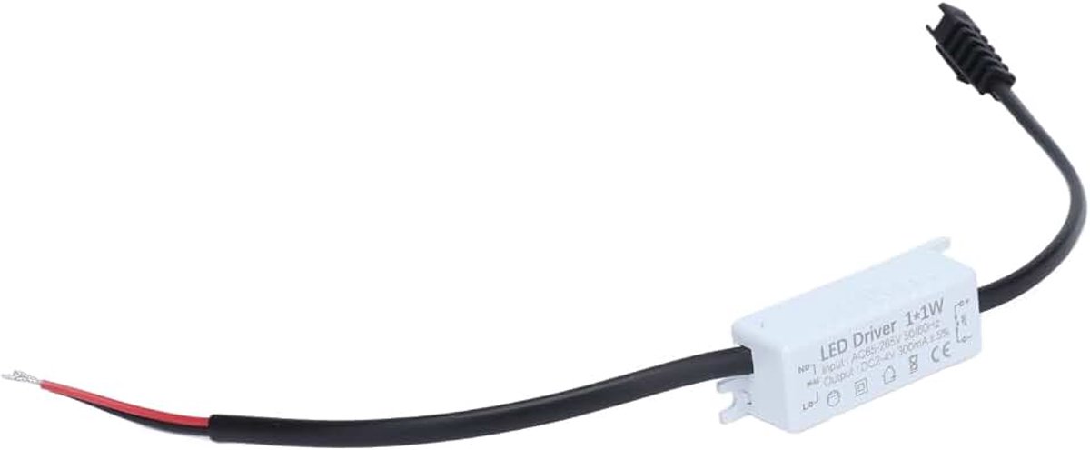 Driver (1X1W) Constant Current 300mA Ingang AC85-265V Uitgang 2-4VDC Stroomvoerder Connector