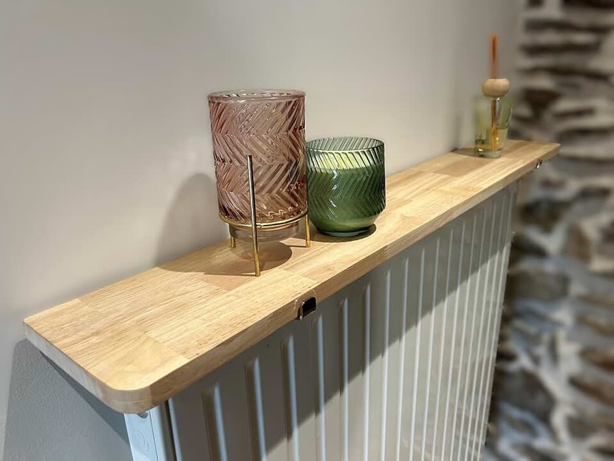 - Radiatorplank zonder boren - plank van massief rubberhout vormvast - dikte 18 mm - vocht- en hittebestendigheid 100 °C - gemaakt in Frankrijk (80 x 15 m)