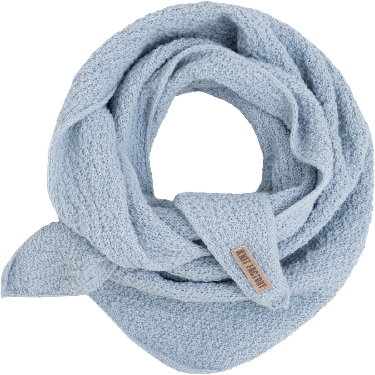 Knit Factory Yuna Mini Driehoeksjaal - Celeste - 125x35 cm