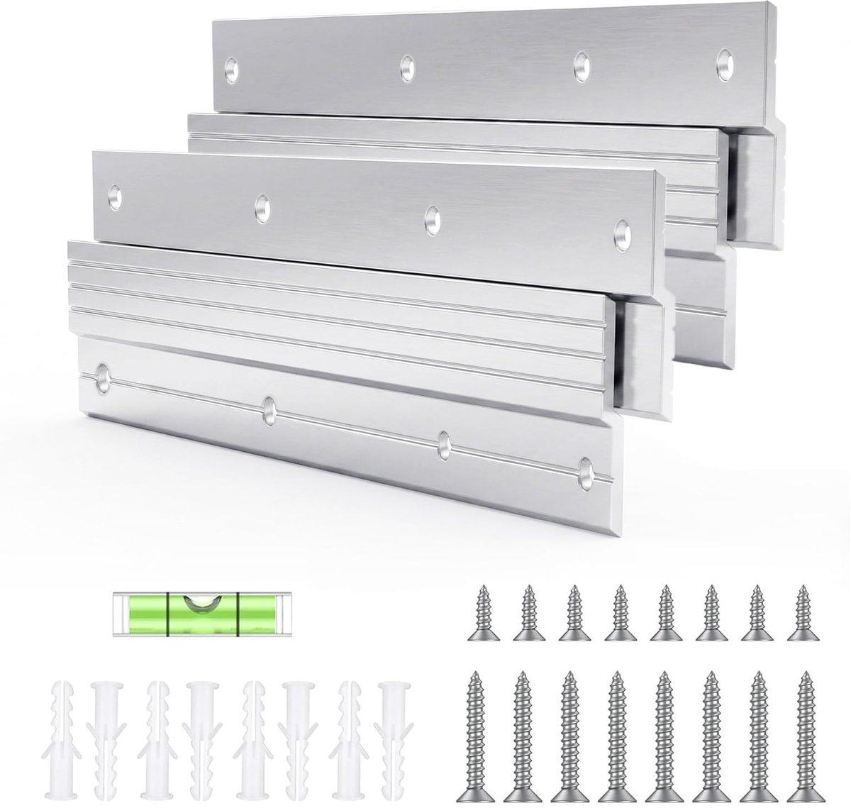 2 paar Z-klemmen voor het ophangen van zware lasten, fotohanger-hardware-kit, in elkaar grijpende wandmontagehouderset, voor het ophangen van spiegels, panelen, rekken, kunstframes