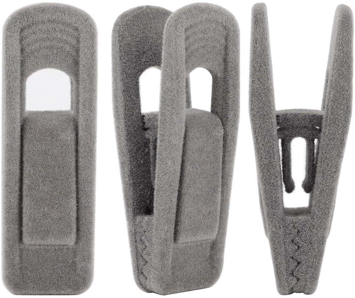 hangers, Grijs, 20 stuks | Sterke vingerclips, Voor slanke kleding