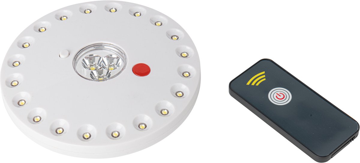 J-Line Ledplafondlamp met afstandsbediening - synthetisch - wit