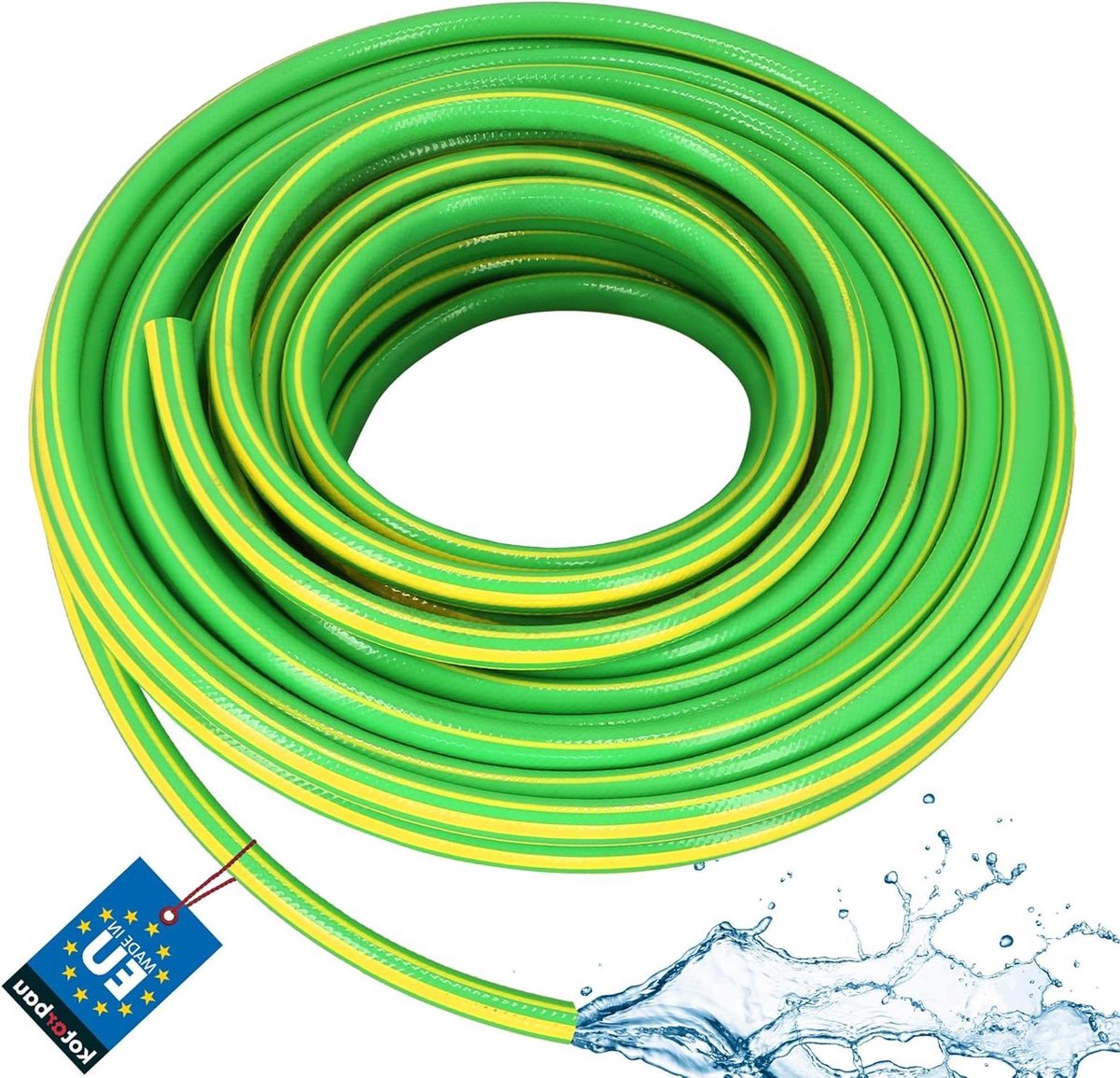 Tuinslang - Waterslang - Planten water geven - Verdraait niet - 20 meter - Groen geel