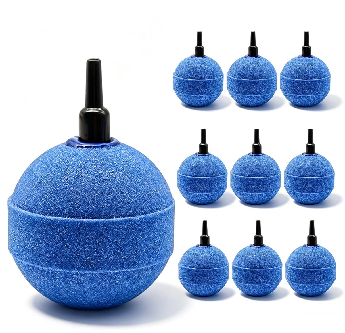 Aquarium luchtsteen bal, 5 cm bruissteen zuurstofsteen bolvorm bellenafgifte gereedschap 4 mm/8 mm slang aansluitbaar zuurstofdiffuser voor vijvers aquaria vistank