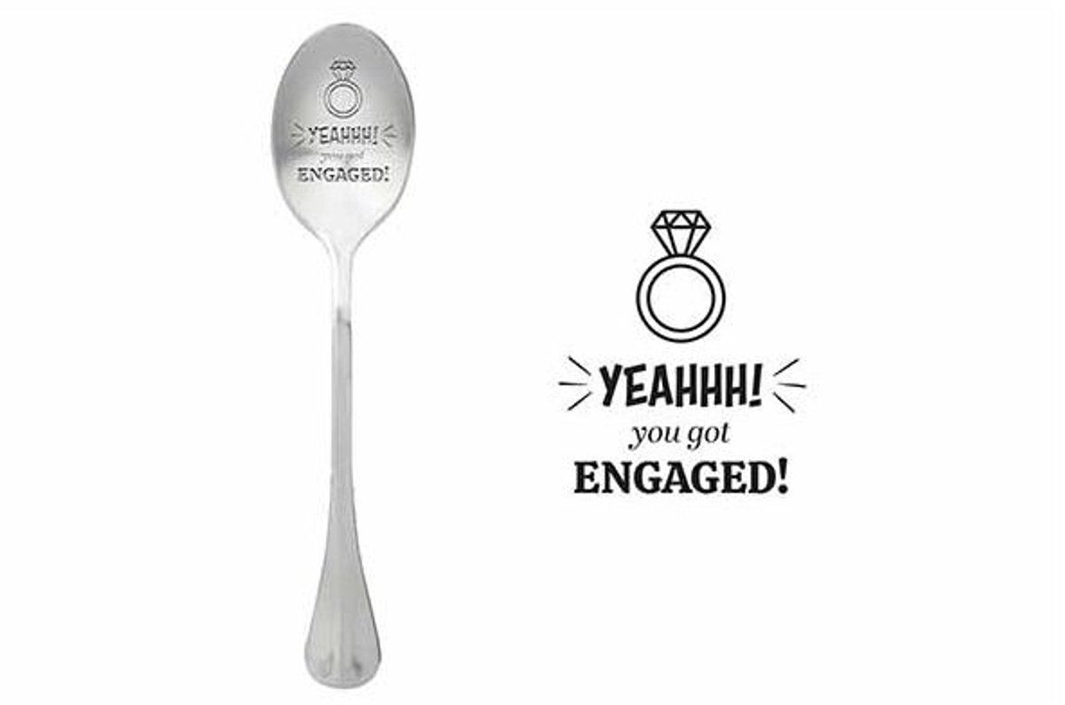 One Message Spoon Set6 Yeah! You Got Engaged