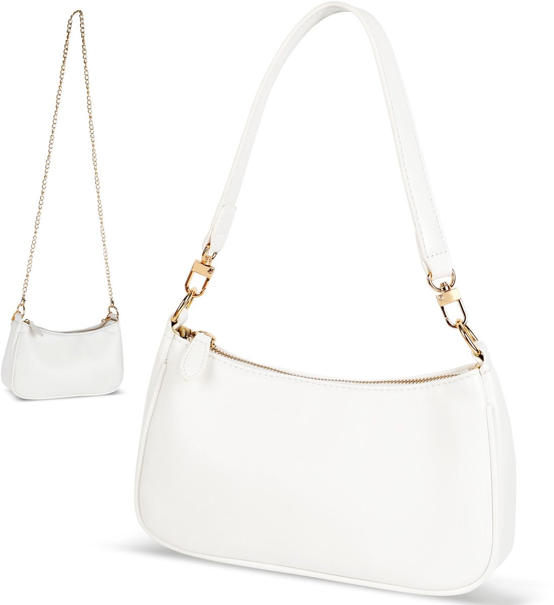 Kleine damestas met 3 ruime vakken - PU-leer - messenger crossbody bag - ideaal voor een avondje uit - m-winkel