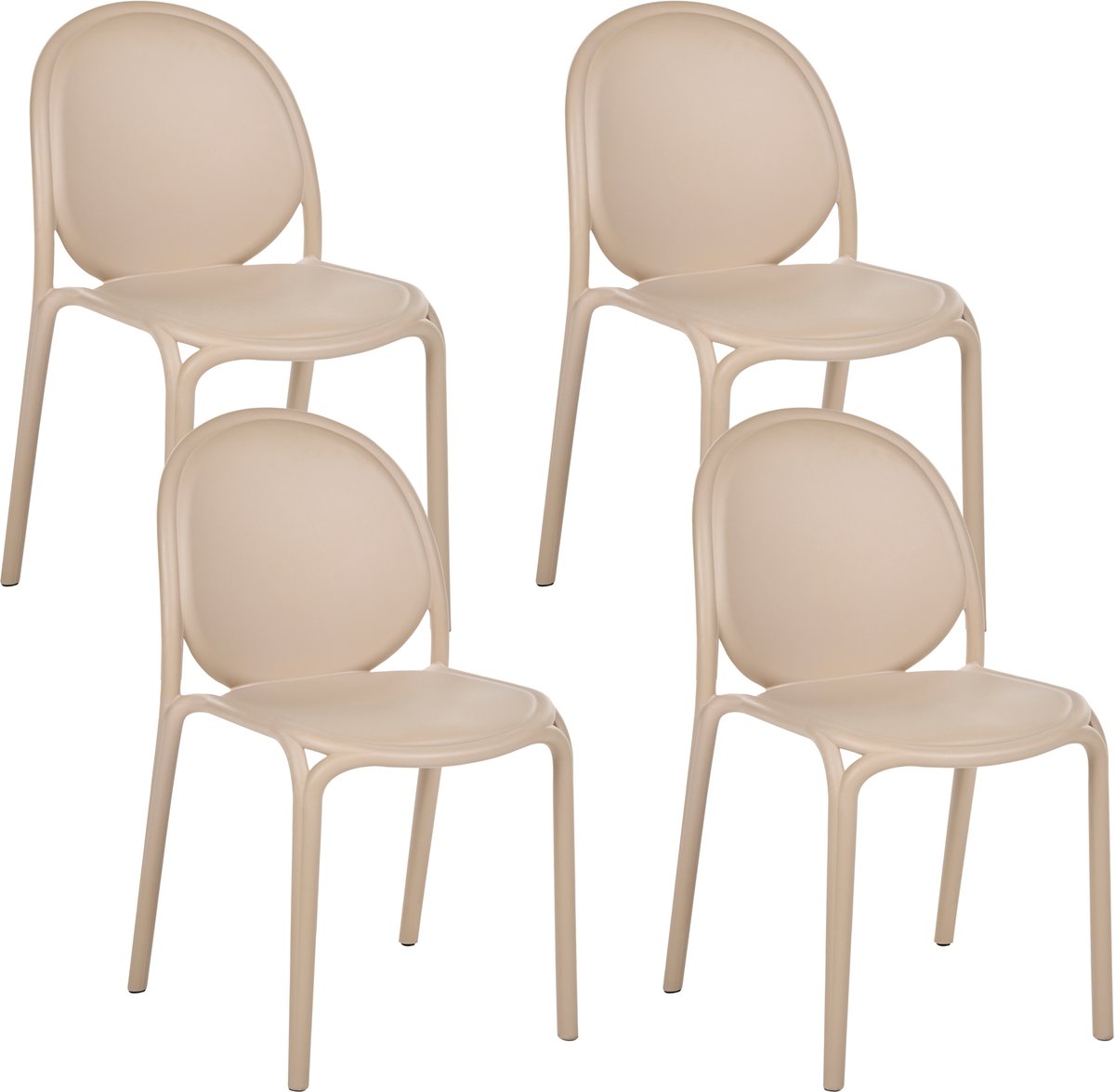 BRUGNELLO - Set van 4 tuinstoelen - Beige - Kunststof
