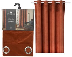 Atmosphera gordijn lilou - 2x - L260 x B140 cm - terracotta - polyester - met ringen