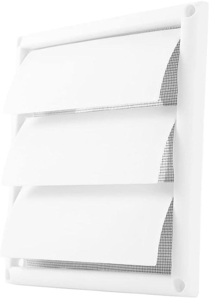 Wandventilatierooster - Ventilatieafdekking Muurrooster - Ventilatie Verbeteren - Kunststof Corrosievrij - 6 inch - Wit