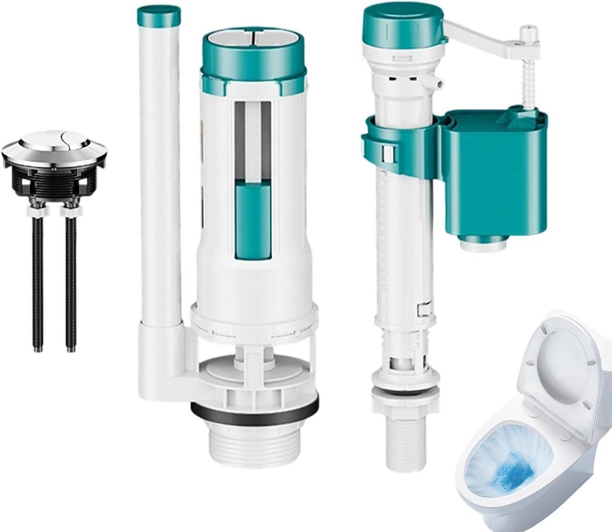 Toilet Reparatie Set - Stortbak Onderdelen - Sanitair Reparatie - Verstelbare Onderdelen - 32.9 x 19.7 x 9.1 cm