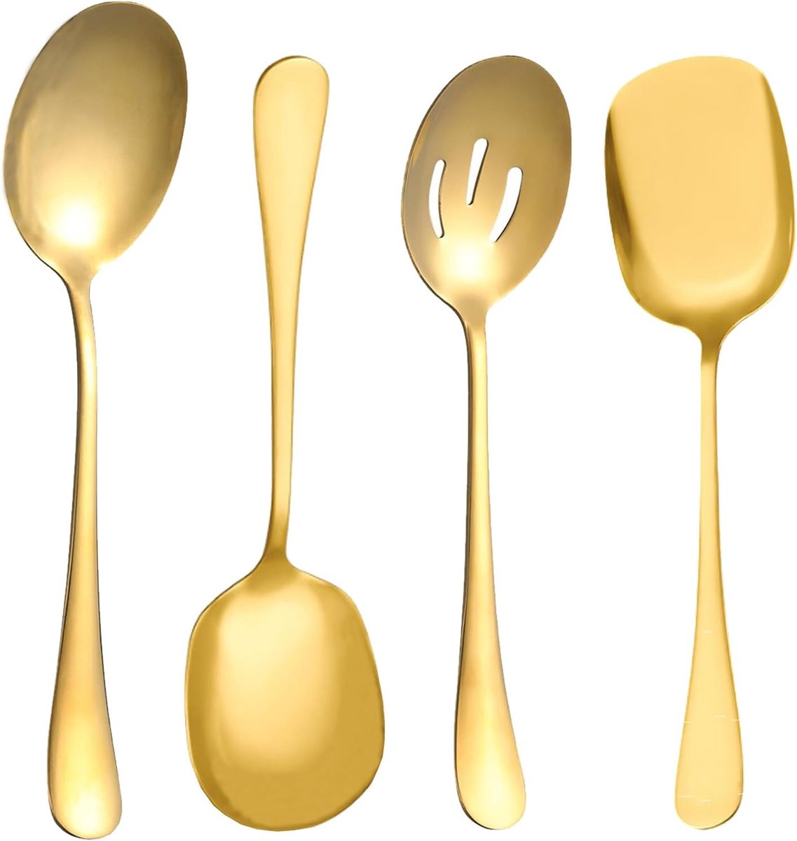 Opscheplepels groot - roestvrijstaal - gouden afwerking - ideaal voor serveren - SnelShoppen