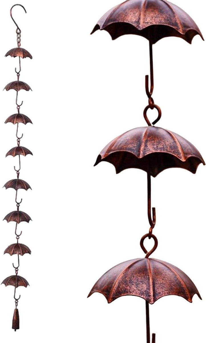 Regenketting - Waterafvoer Ketting - Decoratieve Waterafvoer - Lotus Paraplu Vorm - 25.7 x 15.7 x 13.6 cm - Metaal