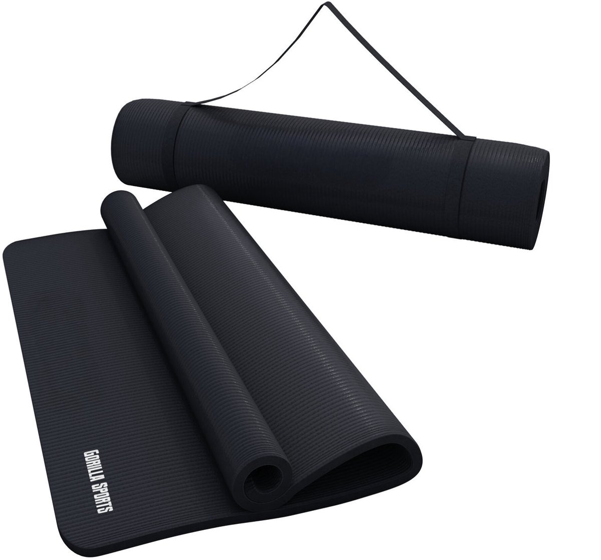 Gorilla Sports Yogamat Deluxe (190 x 100 x 1,5 cm) - Yoga Mat - zwart