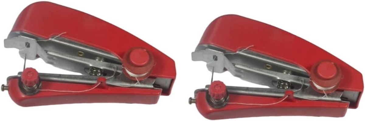 Mini Naaimachine - Hand Naaimachine - Kleding Repareren - Compact Lichtgewicht - 2 Stuks - Rood