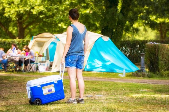 SnelShoppen - Koelbox 46 liter, stijf, blauw/wit, 60,5 x 35,5 x 41,5 cm - Perfect voor camping, picknick, tuinfeest en uitjes — afbeelding 5