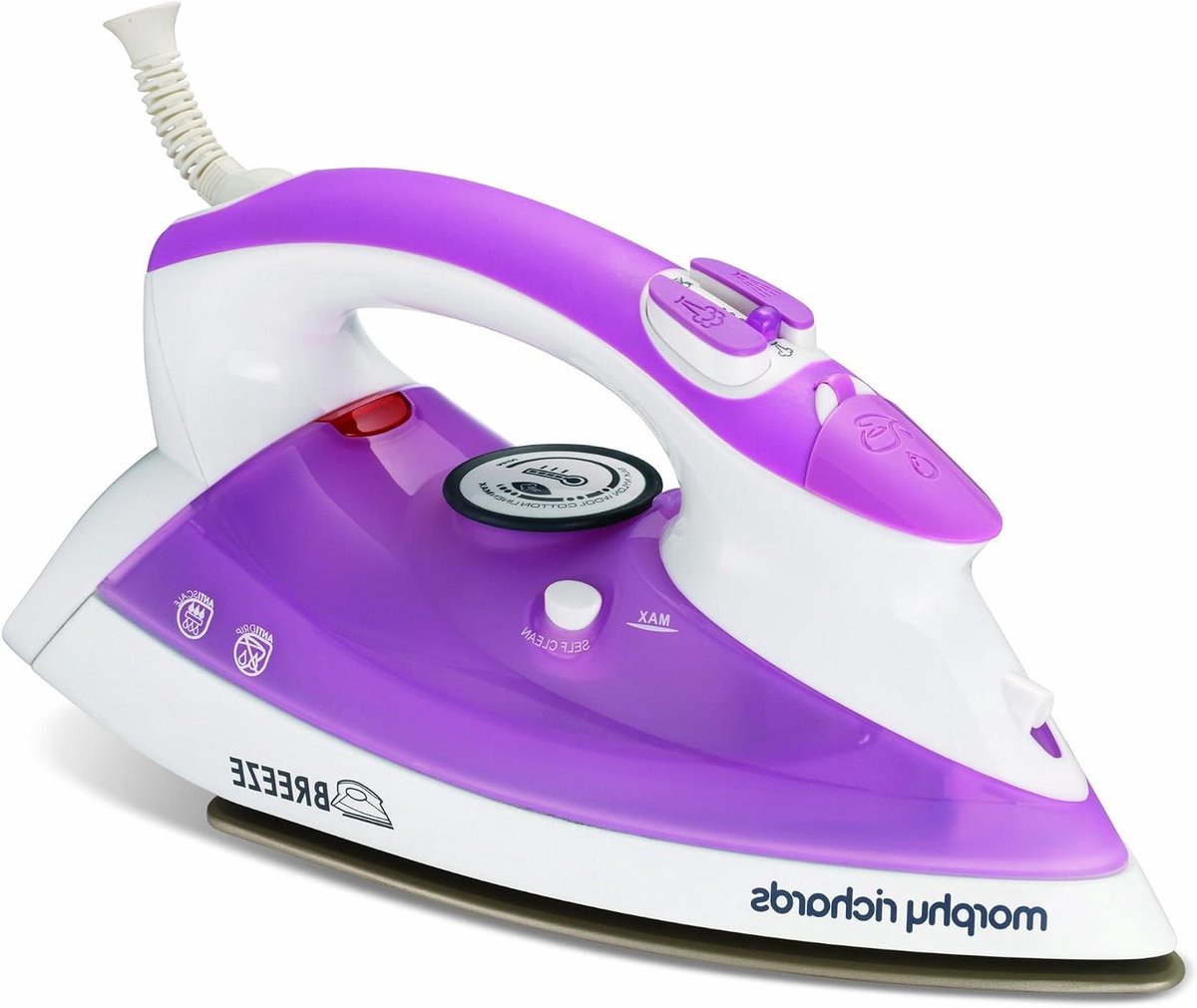 Stoomstrijkijzer - Keramisch strijkijzer - Kreukvrij strijken - Automatische uitschakeling - 2200 Watt - Paars wit