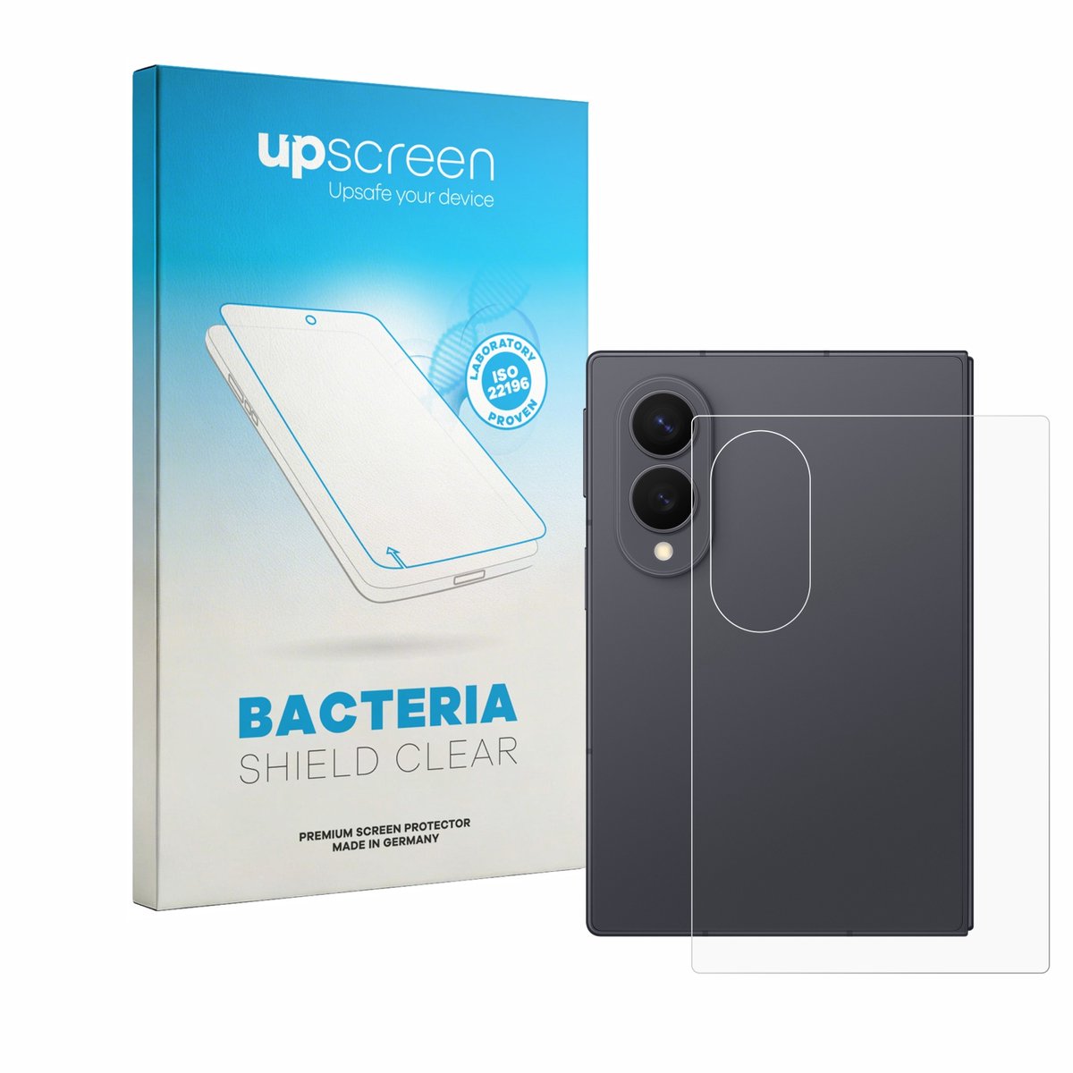 upscreen - Screenprotector voor Samsung Galaxy Z Fold 8 (Achterkant) - Folie Beschermfolie transparant antibacterieel