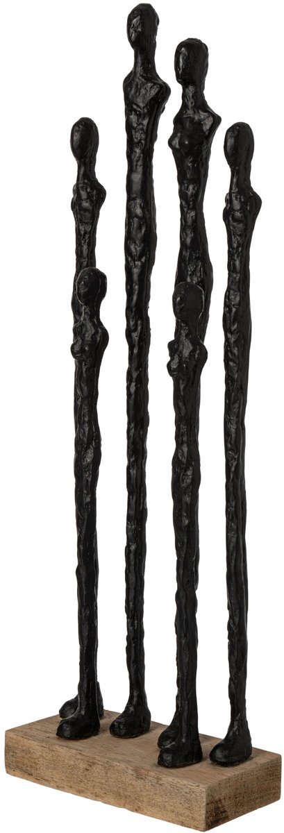 J-Line Personen op voet - polyresin - naturel/zwart