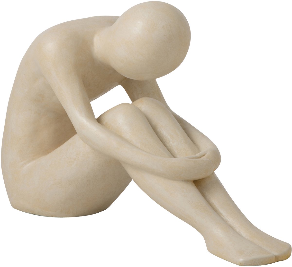 J-Line Abstracte mannenfiguur - polyresin - gebroken wit